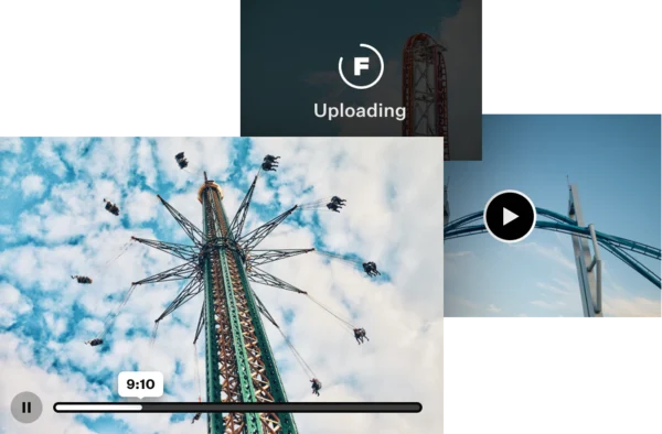 Uploading videos of amusement park rides